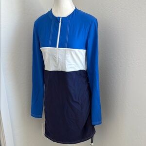 Mott 50 SPF Dress Blue and White Colorblock NWOT